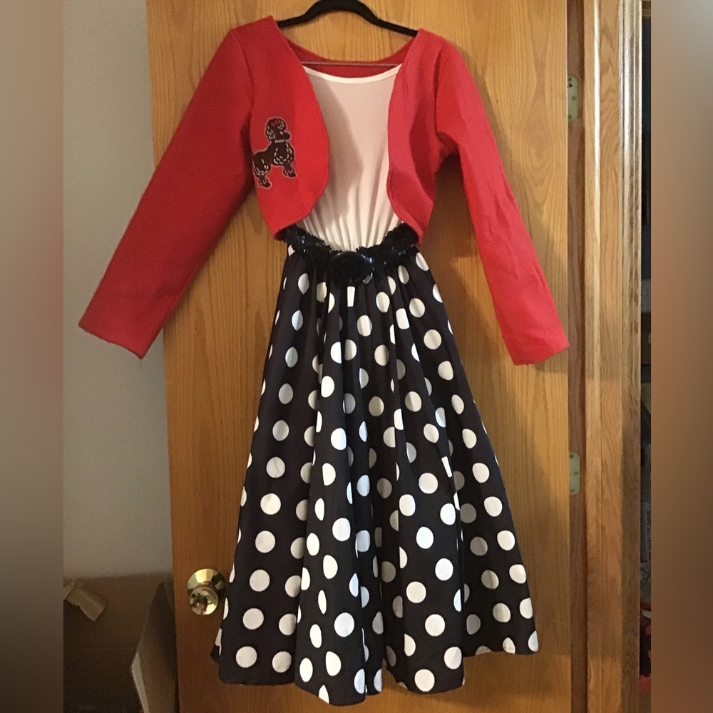 50s Poodle Costume with Polka Dot Skirt homemade